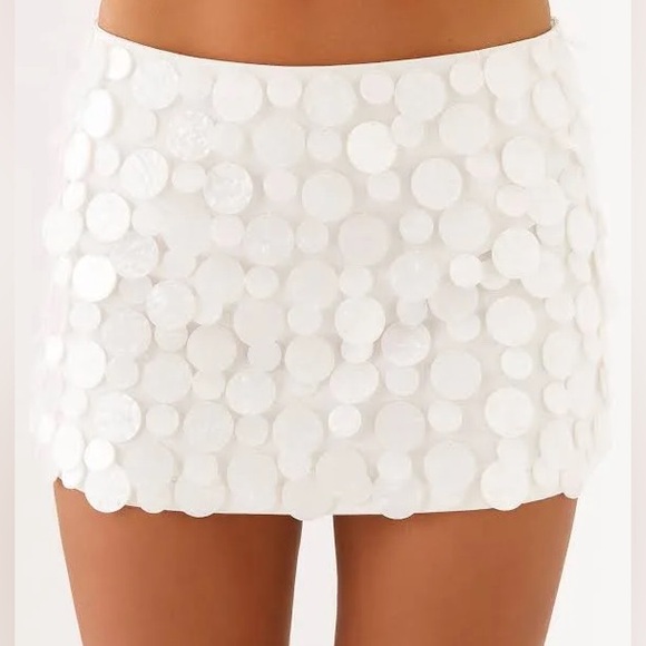 Peppermayo Movie Star Mini Skirt in Pearl - Picture 3 of 5